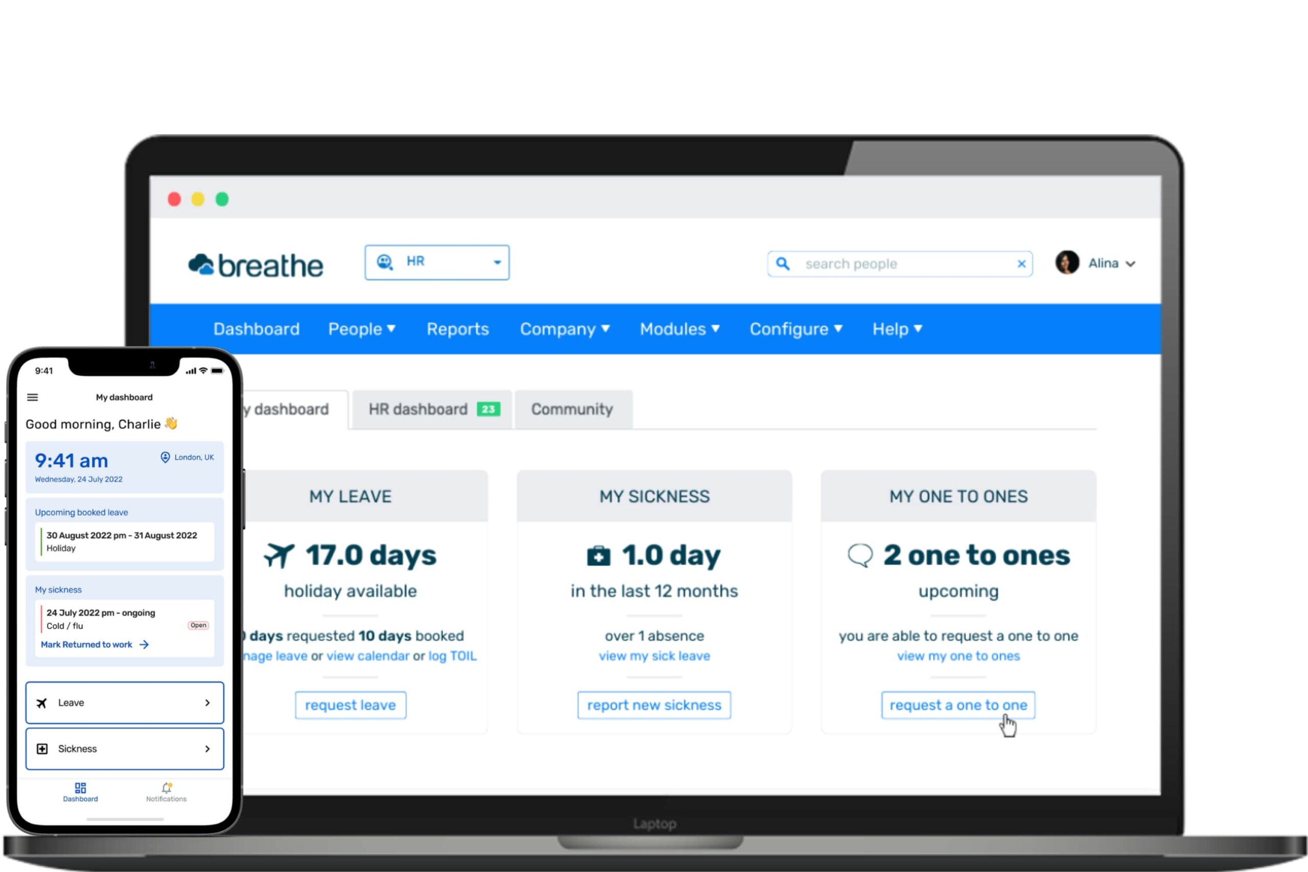 Using Breathe HR to record absence