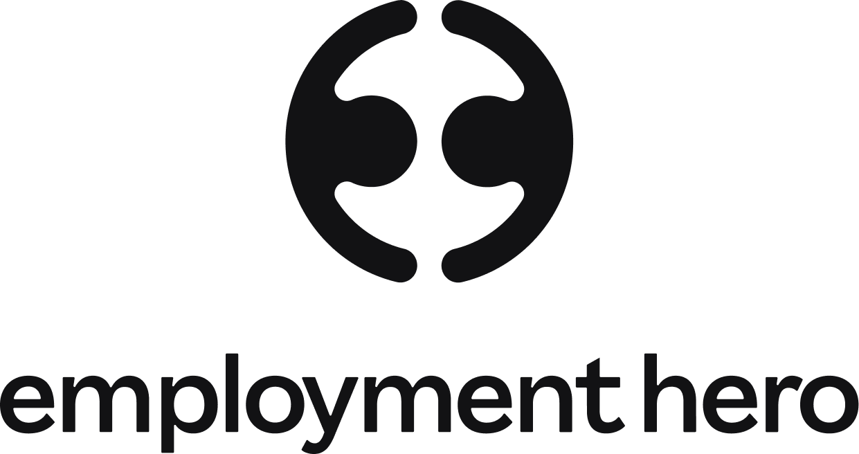 Employment Hero Stacked Logo (black) Employment Hero logo